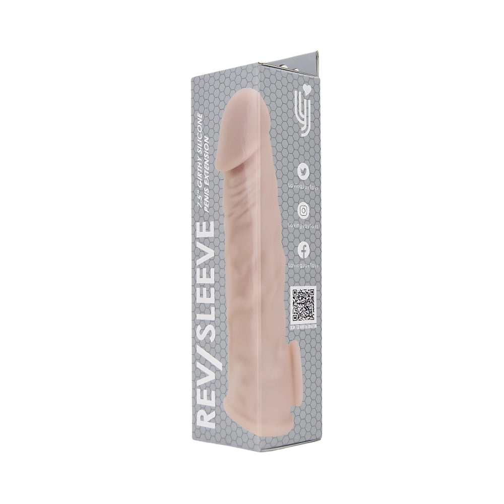 Rev-Sleeves 7.5 Inch Girthy Realistic Silicone Penis Extension Sleeve