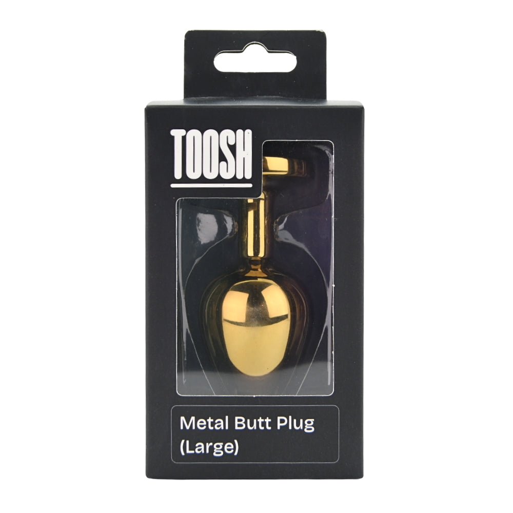 Toosh Gold Metal Butt Plug Large Clear Stone