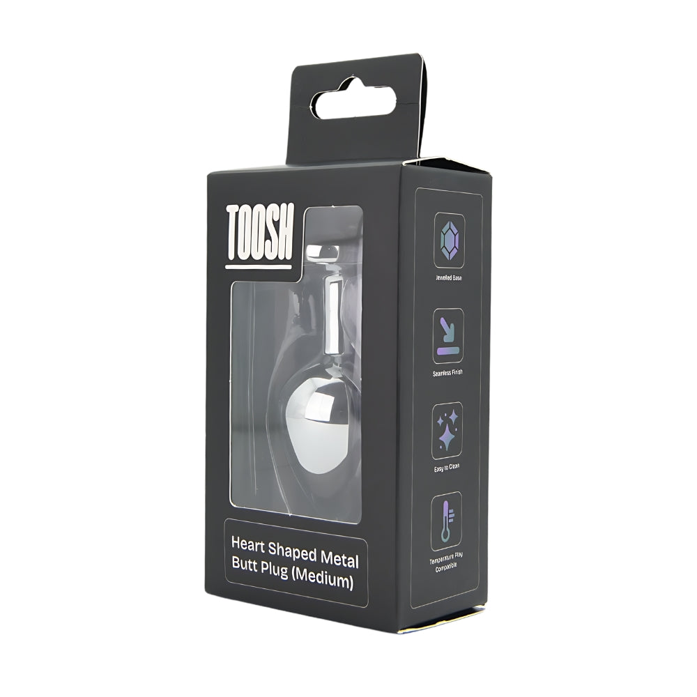 Toosh Heart Shaped Silver with Red Stone Medium