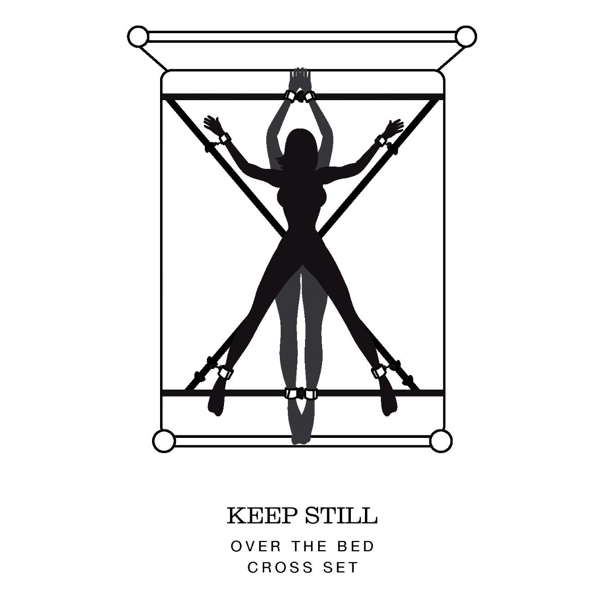 Fifty Shades of Grey Keep Still Over the Bed Cross Restraint Silver