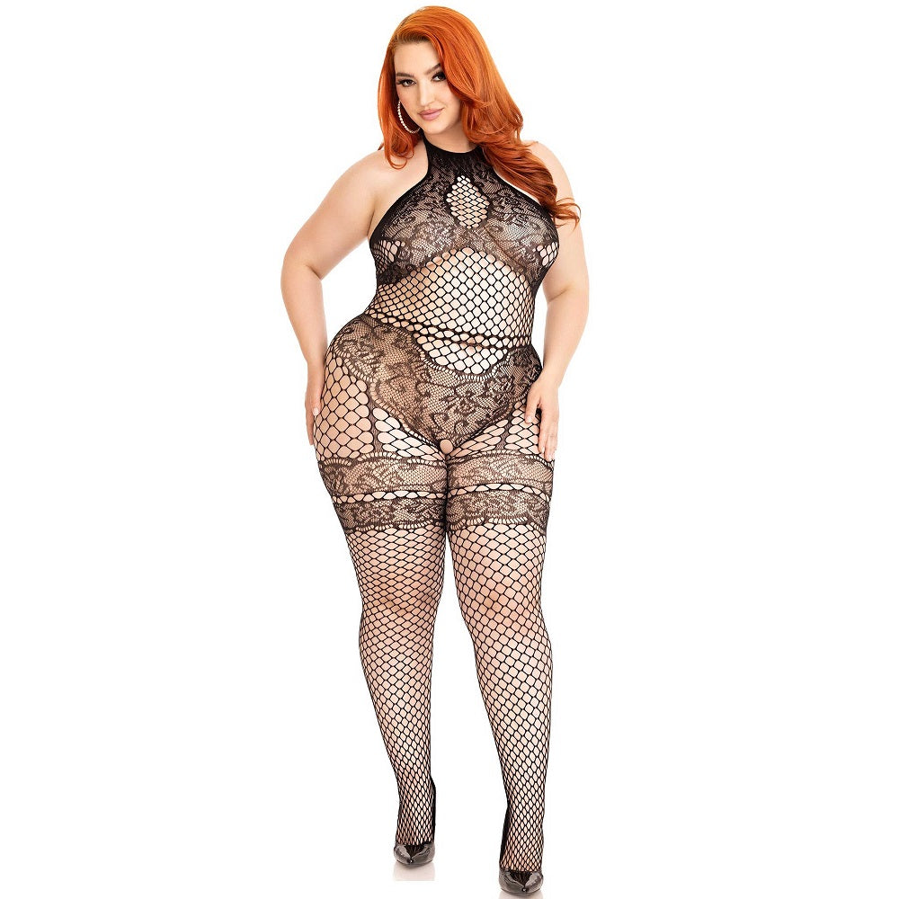 Leg Avenue Seamless Halter Bodystocking Plus Size