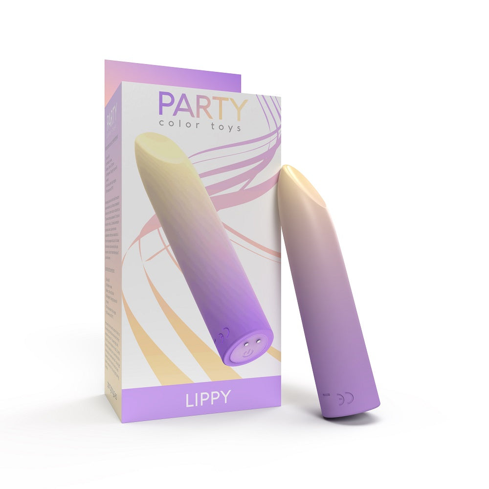 Party Color LIPPY Rechargeable Bullet Vibrator Purple