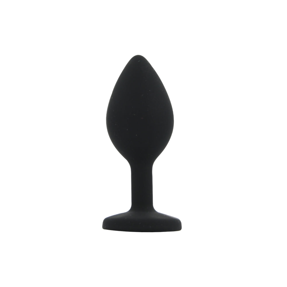 Toosh Silicone Butt Plug Black Set of 3 Clear Stone