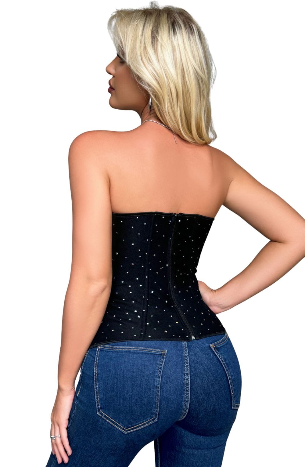 YesX YX895 Sequin Corset Black
